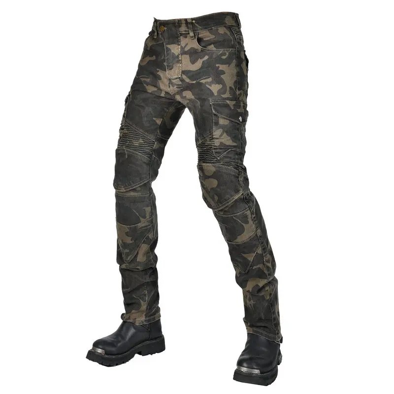 Motorcycle Pants Camo Jeans Motocross Motoride Stretch Racing Wearable Trousers For Men Outdoor Riding Equipment Protective Gear