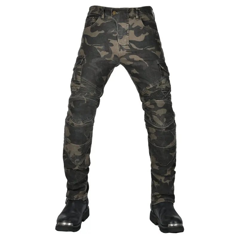 Motorcycle Pants Camo Jeans Motocross Motoride Stretch Racing Wearable Trousers For Men Outdoor Riding Equipment Protective Gear