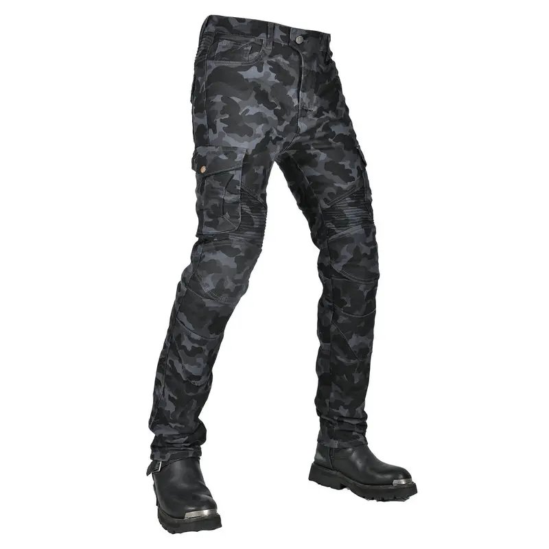 Motorcycle Pants Camo Jeans Motocross Motoride Stretch Racing Wearable Trousers For Men Outdoor Riding Equipment Protective Gear