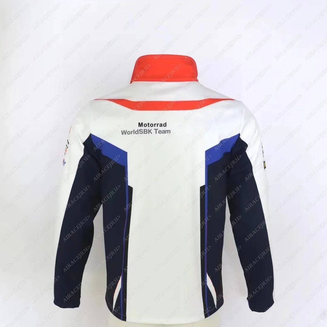 For BMW Motorrad WorldSBK Racing Team Motorsport Motorcycle Jacket Zipper Closure Windproof Keep Warm Sportswear Stand Collar