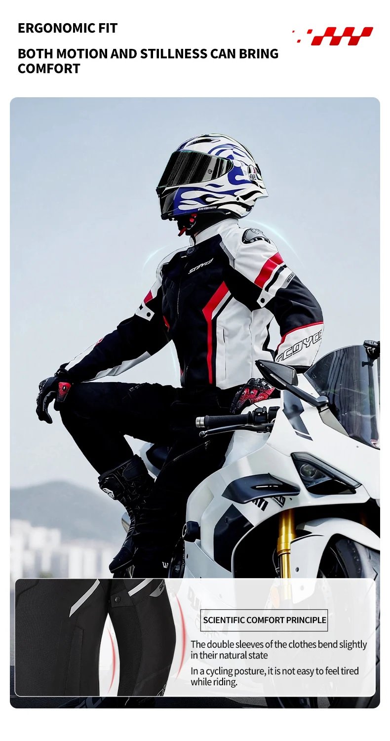 SCOYCO Motorcycle Jacket Wear-resistant Windproof Motorbike Rider Jacket Men Women CE Level Protection Anti-fall Racing Clothing