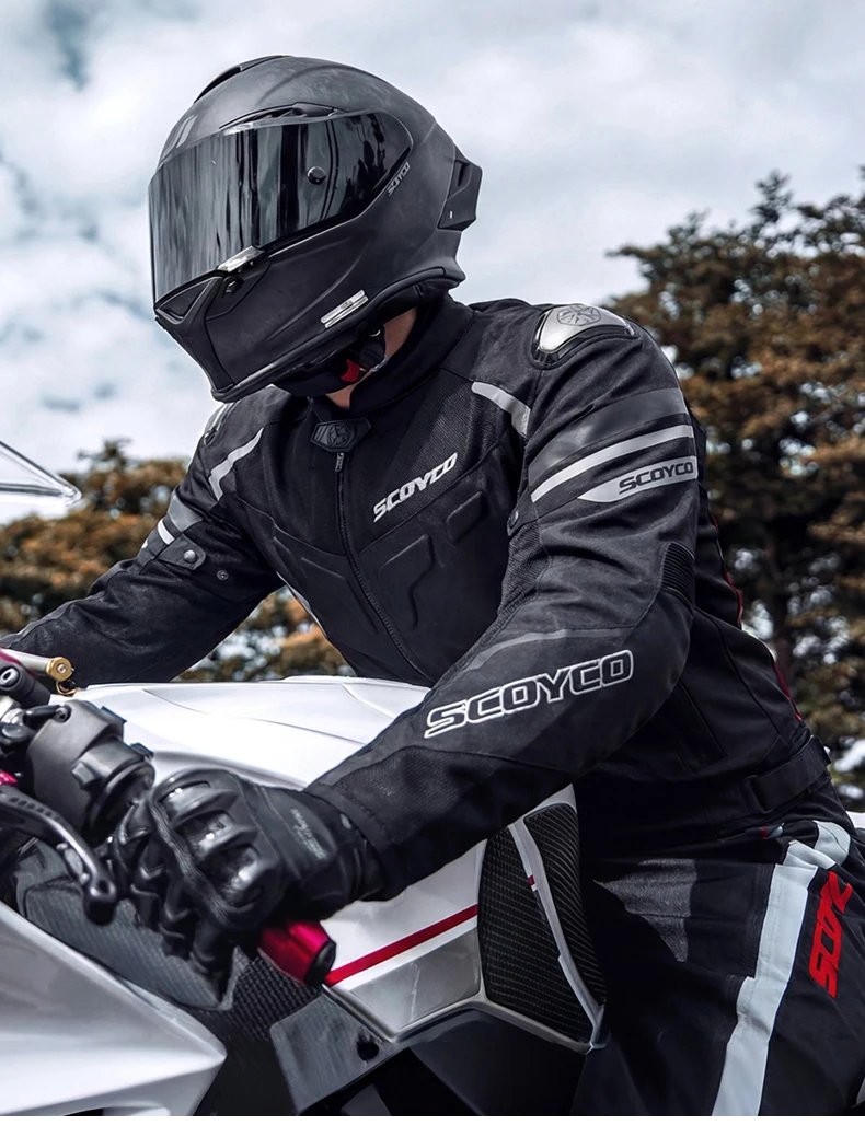 SCOYCO Motorcycle Jacket Wear-resistant Windproof Motorbike Rider Jacket Men Women CE Level Protection Anti-fall Racing Clothing