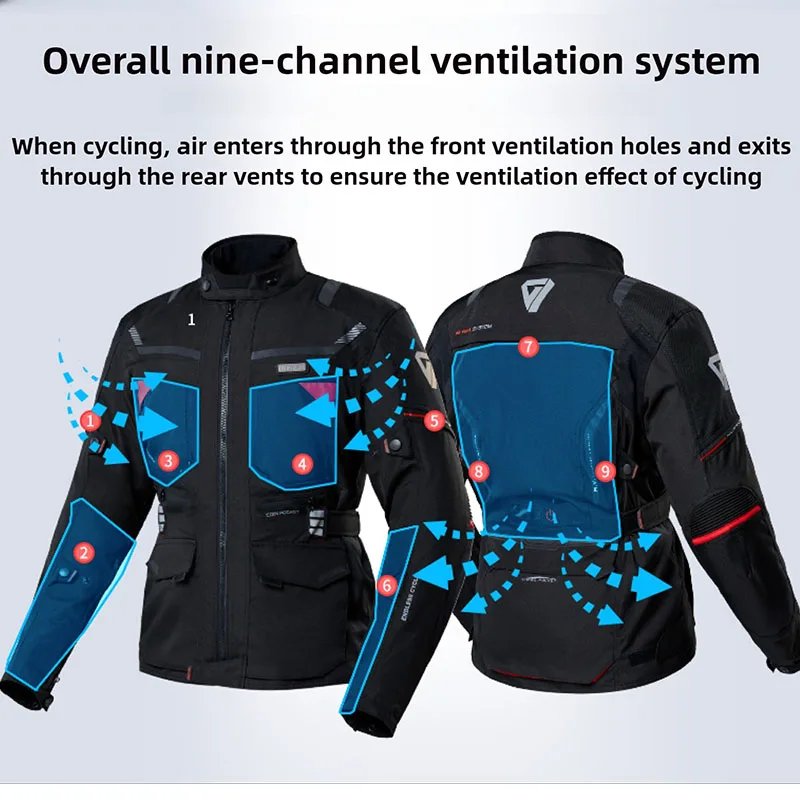 Motocross Riding Clothes Autumn Winter Warm Waterproof Motorcycle Jacket Pants Men CE Anti-fall Off Road Jacket Rally Suit