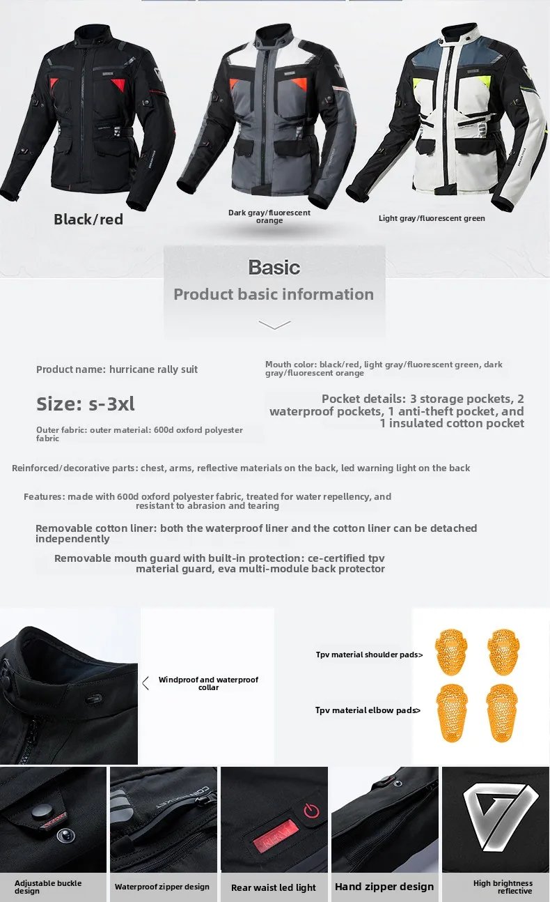 Motocross Riding Clothes Autumn Winter Warm Waterproof Motorcycle Jacket Pants Men CE Anti-fall Off Road Jacket Rally Suit Motocross Riding Clothes Autumn Winter Warm Waterproof Motorcycle Jacket Pants Men CE Anti-fall Off Road Jacket Rally Suit