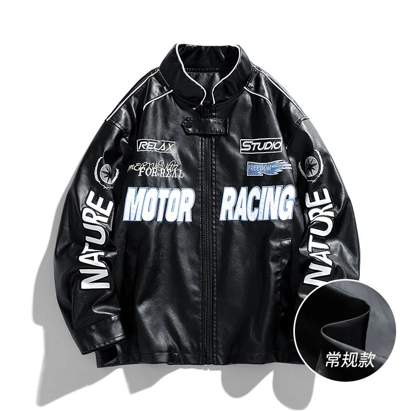 American Leather Jacket Coats Male Autumn Winter Street Pilot Motorcycle Clothing Hiphop Trend Loose Luffian Handsome Top Coats
