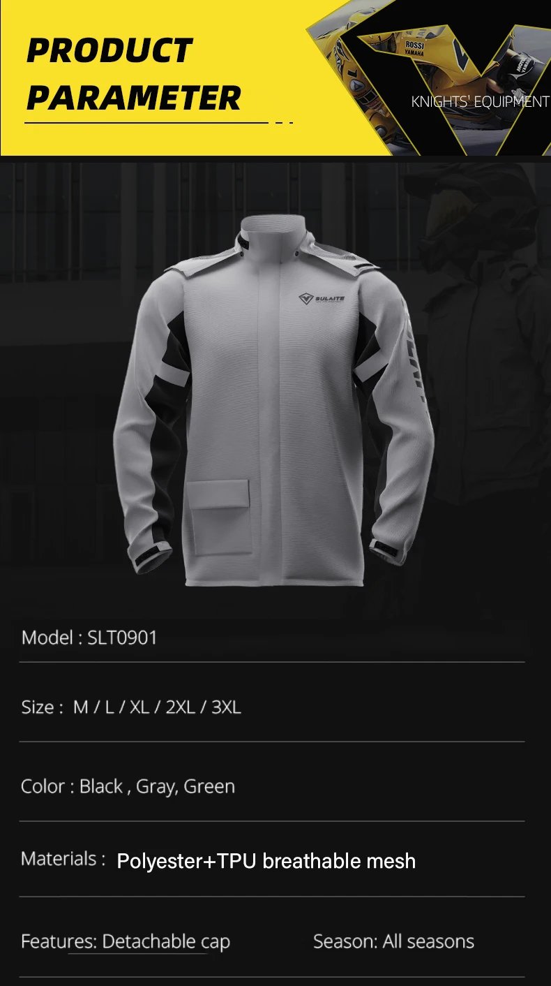 SULAITE Motorcycle Raincoat Men Split Capa De Chuva Motoqueiro Waterproof Motorbike Rain Coat Chubasquero Moto Clothing