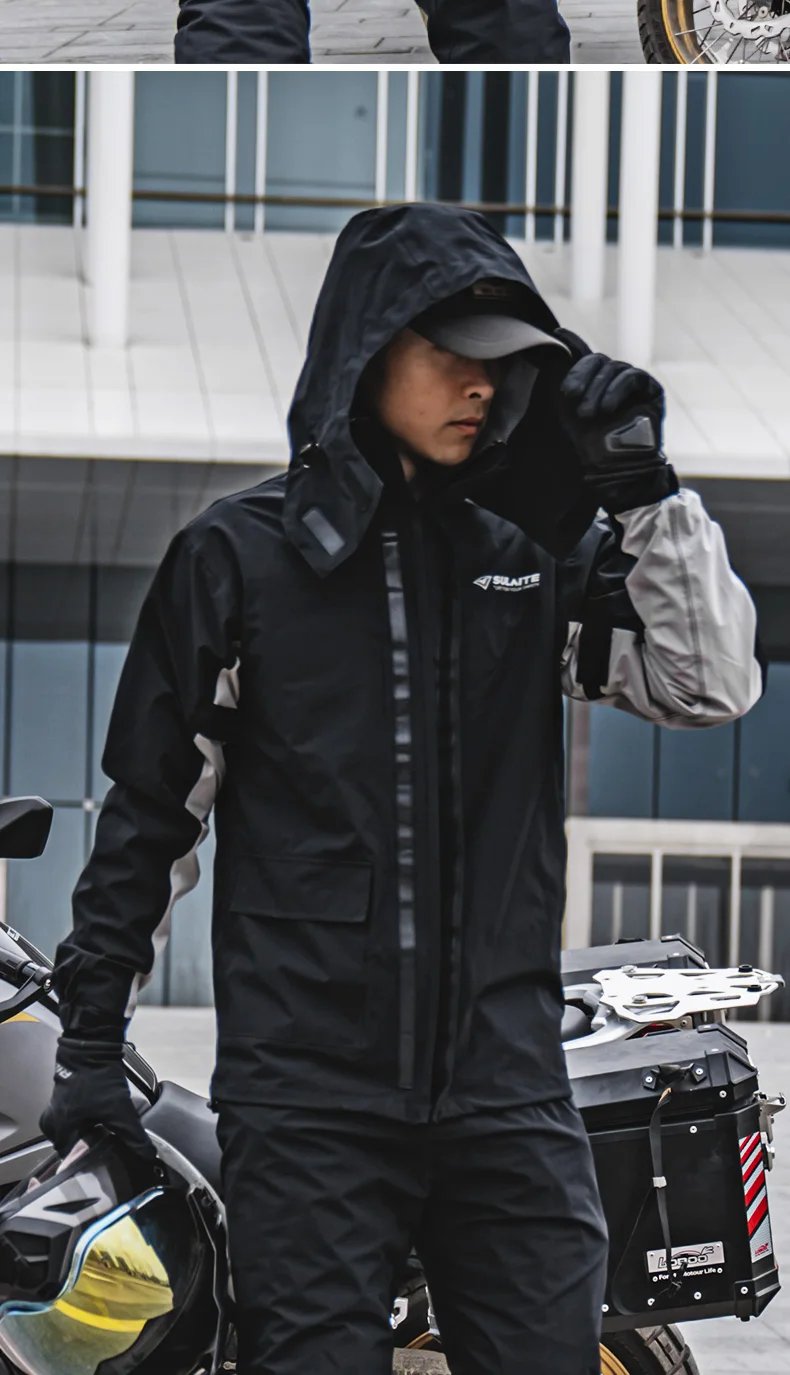 SULAITE Motorcycle Raincoat Men Split Capa De Chuva Motoqueiro Waterproof Motorbike Rain Coat Chubasquero Moto Clothing