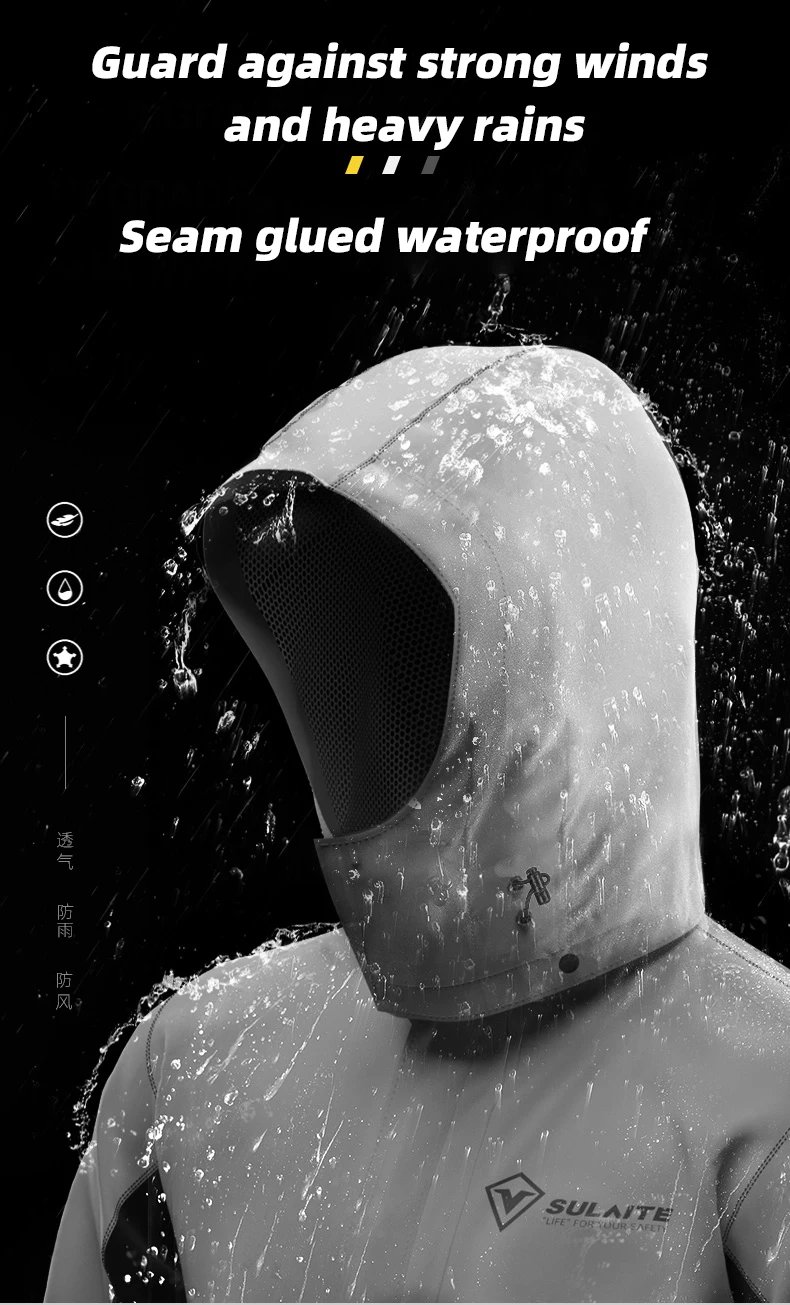 SULAITE Motorcycle Raincoat Men Split Capa De Chuva Motoqueiro Waterproof Motorbike Rain Coat Chubasquero Moto Clothing