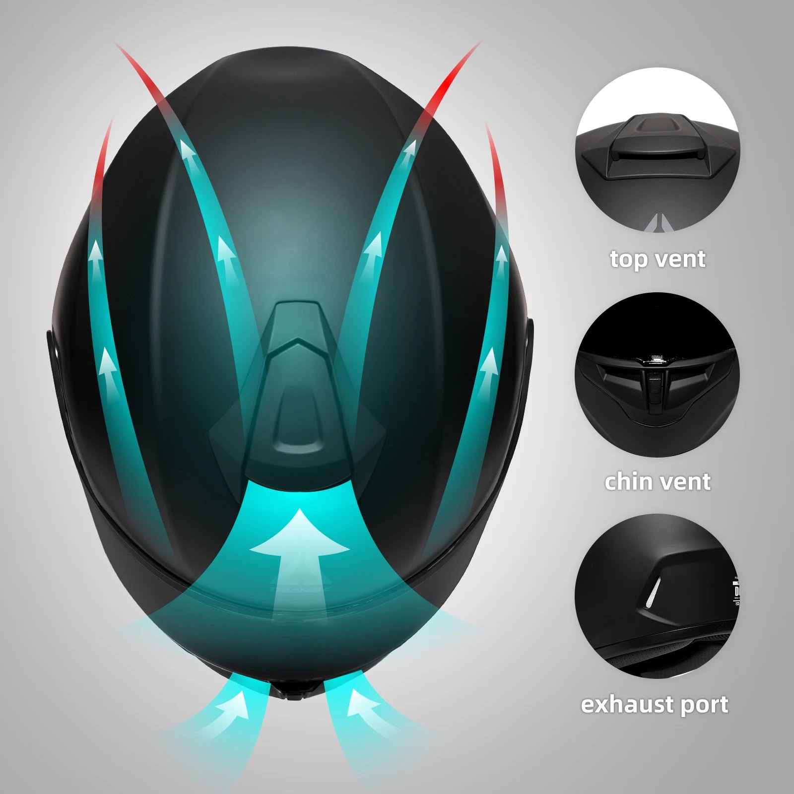 Unisex Full Face Motorcycle Helmet Moto Helmets for Men Women with Extra Clear Visor DOT Approved Cascos Moto TRIANGLE