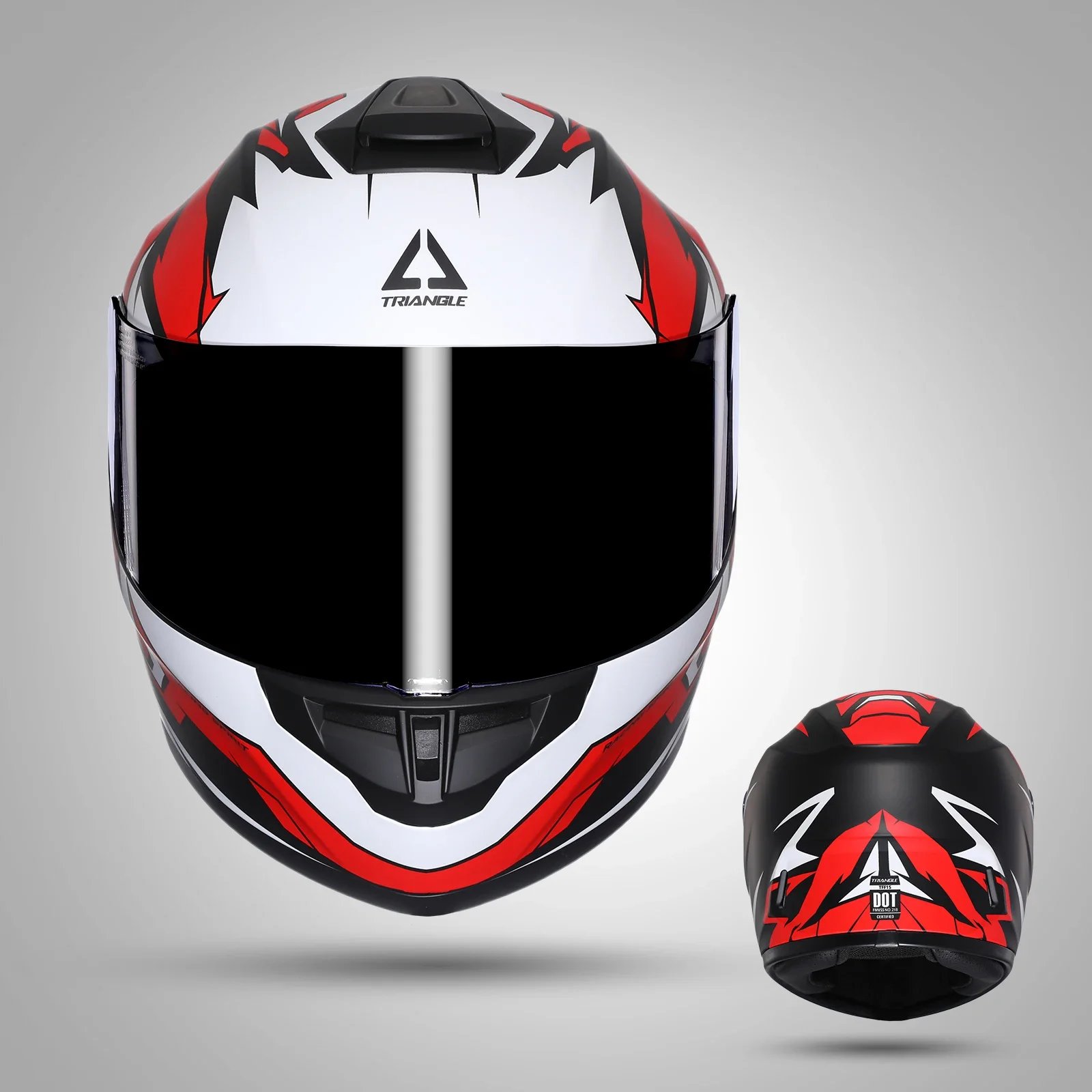 Unisex Full Face Motorcycle Helmet Moto Helmets for Men Women with Extra Clear Visor DOT Approved Cascos Moto TRIANGLE
