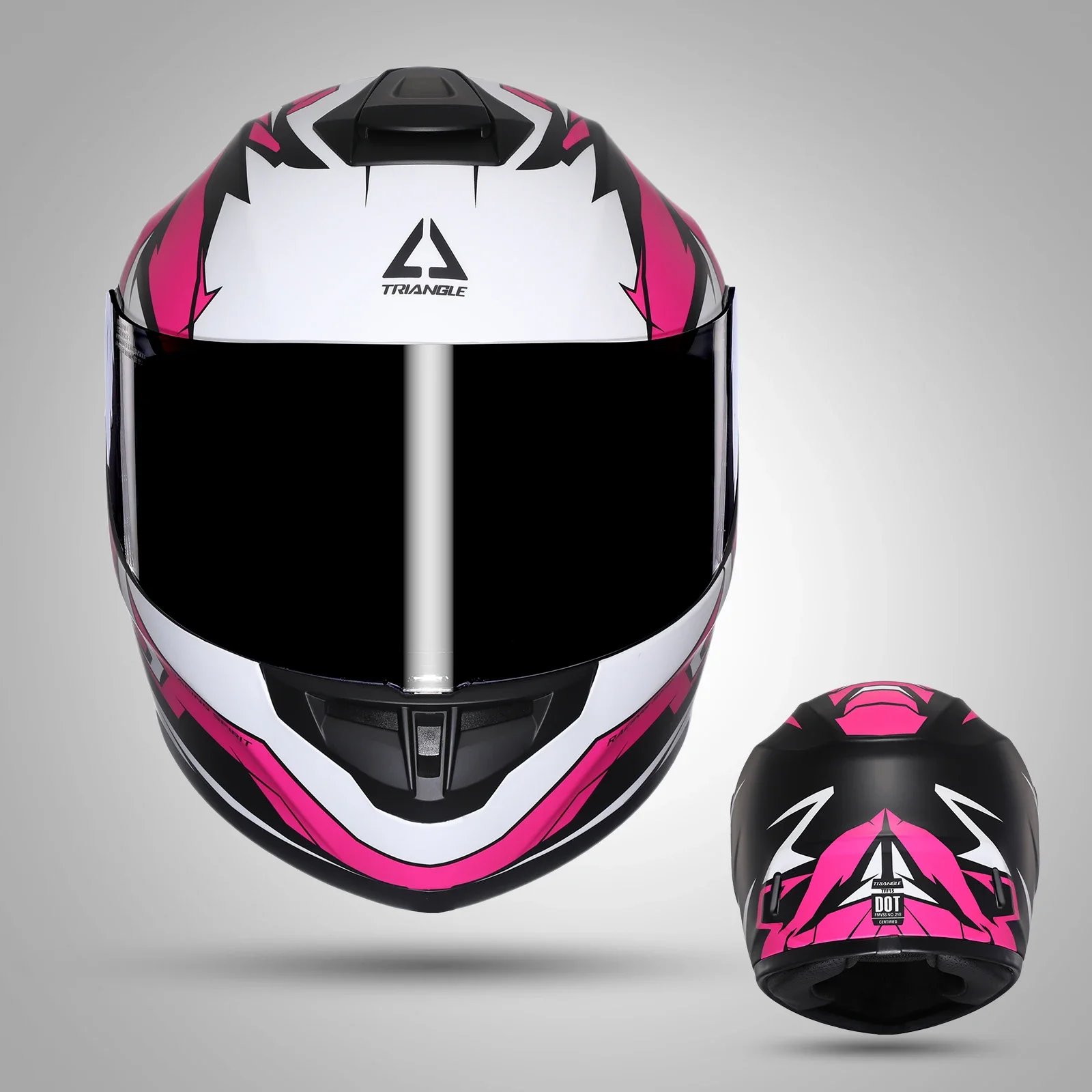 Unisex Full Face Motorcycle Helmet Moto Helmets for Men Women with Extra Clear Visor DOT Approved Cascos Moto TRIANGLE