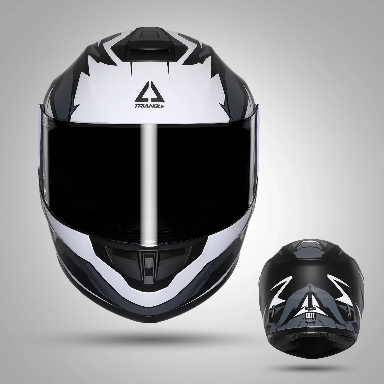 Unisex Full Face Motorcycle Helmet Moto Helmets for Men Women with Extra Clear Visor DOT Approved Cascos Moto TRIANGLE