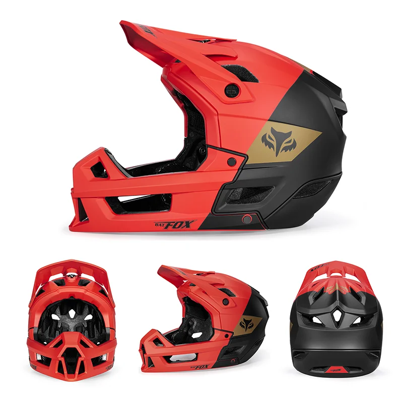 BATFOX Full-Face Enduro Helmet Downhill BMX Full Face Helmet Ultra-Light Airy Safety Certified for Man Women MTB Bike Helmet