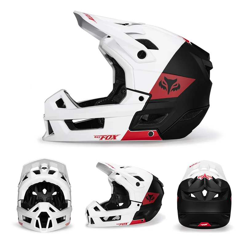 BATFOX Full-Face Enduro Helmet Downhill BMX Full Face Helmet Ultra-Light Airy Safety Certified for Man Women MTB Bike Helmet