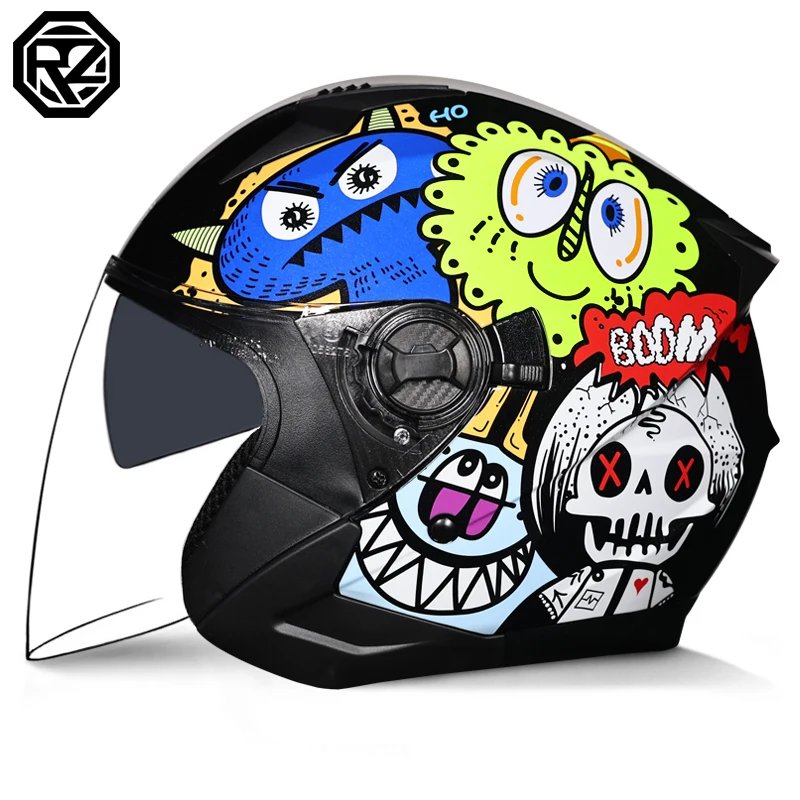 ORZ Modular Flip Up Motorcycle Helmet DOT Approved Dual Lens Motorbike Helmet for Men Women