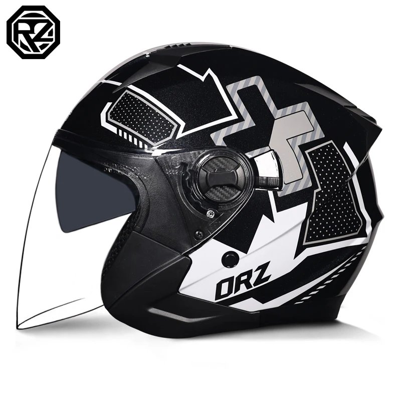 ORZ Modular Flip Up Motorcycle Helmet DOT Approved Dual Lens Motorbike Helmet for Men Women