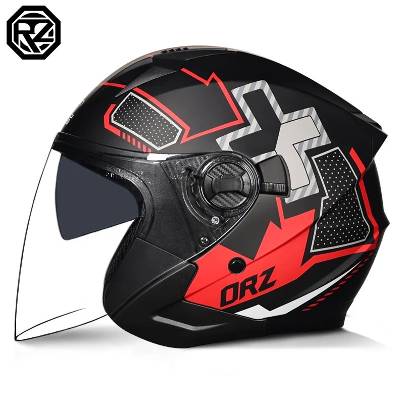 ORZ Modular Flip Up Motorcycle Helmet DOT Approved Dual Lens Motorbike Helmet for Men Women