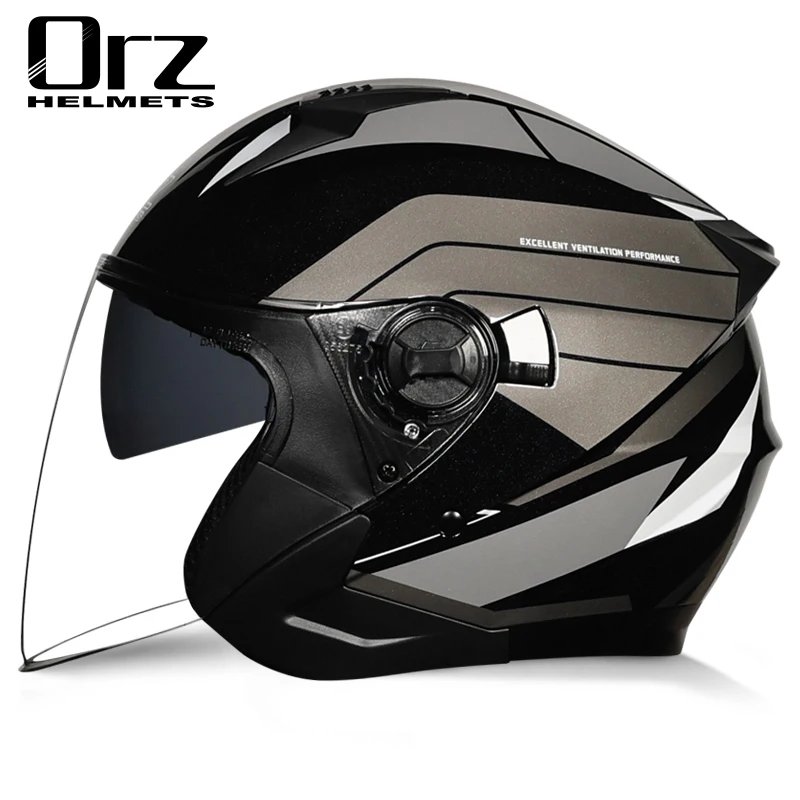 ORZ Modular Flip Up Motorcycle Helmet DOT Approved Dual Lens Motorbike Helmet for Men Women