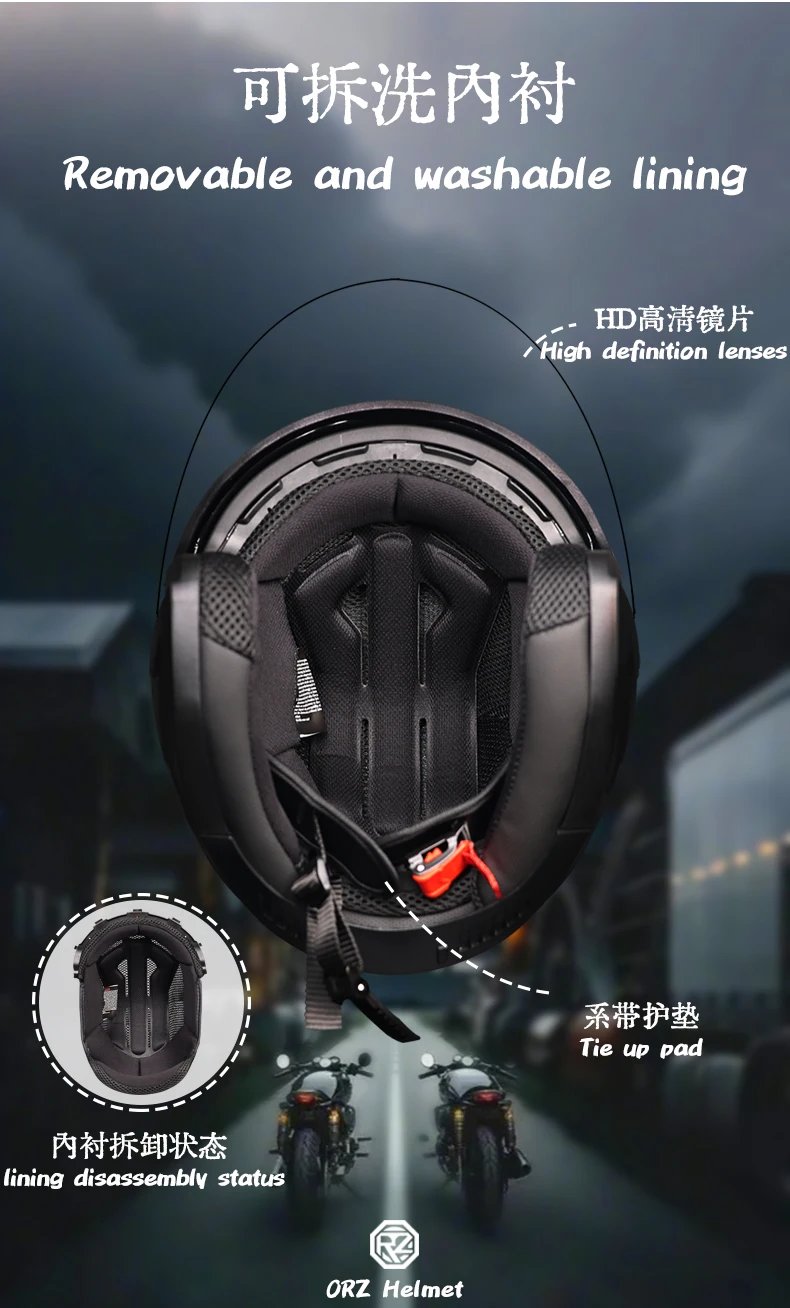 ORZ Modular Flip Up Motorcycle Helmet DOT Approved Dual Lens Motorbike Helmet for Men Women