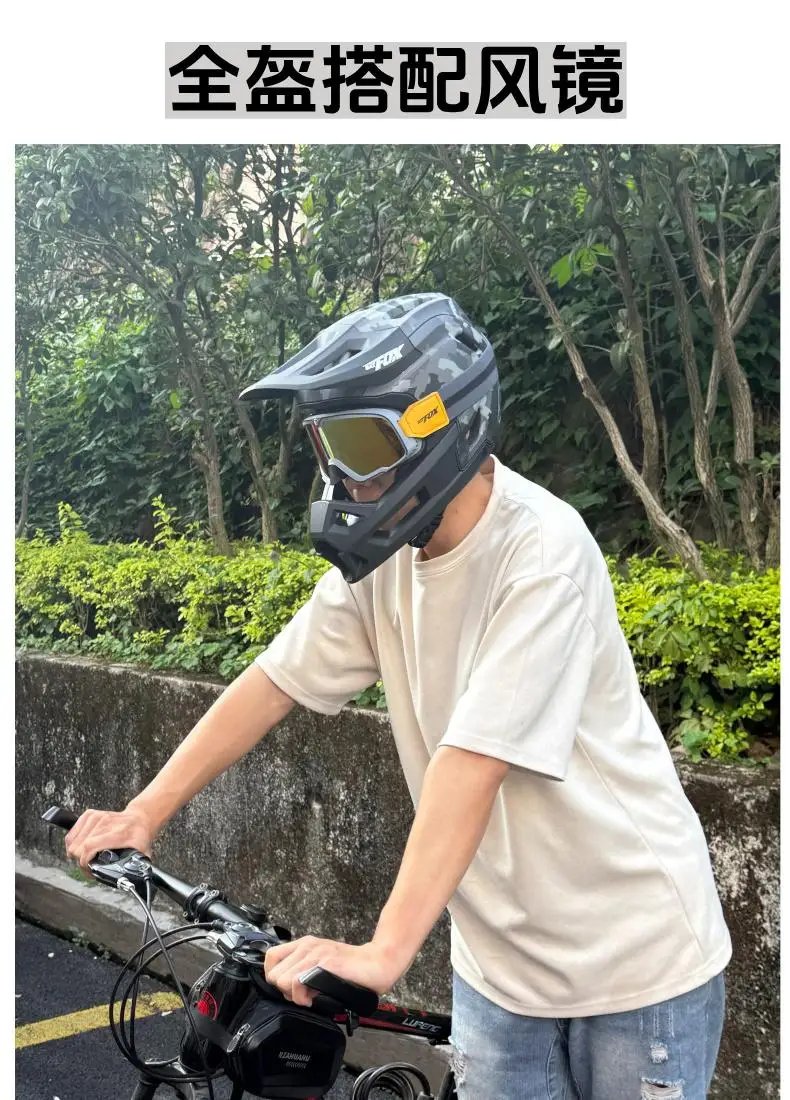 BATFOX Full Face Bike Helmet Off Road Speed Reduction Downhill Protect MTB Bicycle Helmet BMX Riding Racing Gear Cycling Helmets