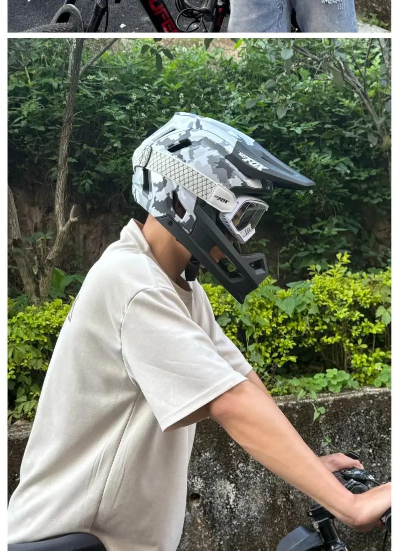 BATFOX Full Face Bike Helmet Off Road Speed Reduction Downhill Protect MTB Bicycle Helmet BMX Riding Racing Gear Cycling Helmets