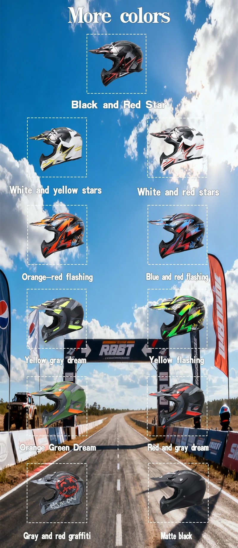 Uchoose High Quality Motorcycle Off Road Racing Helmet ATV Forest DH Mountain Bike Full Helmet DOT Approved Gift goggles
