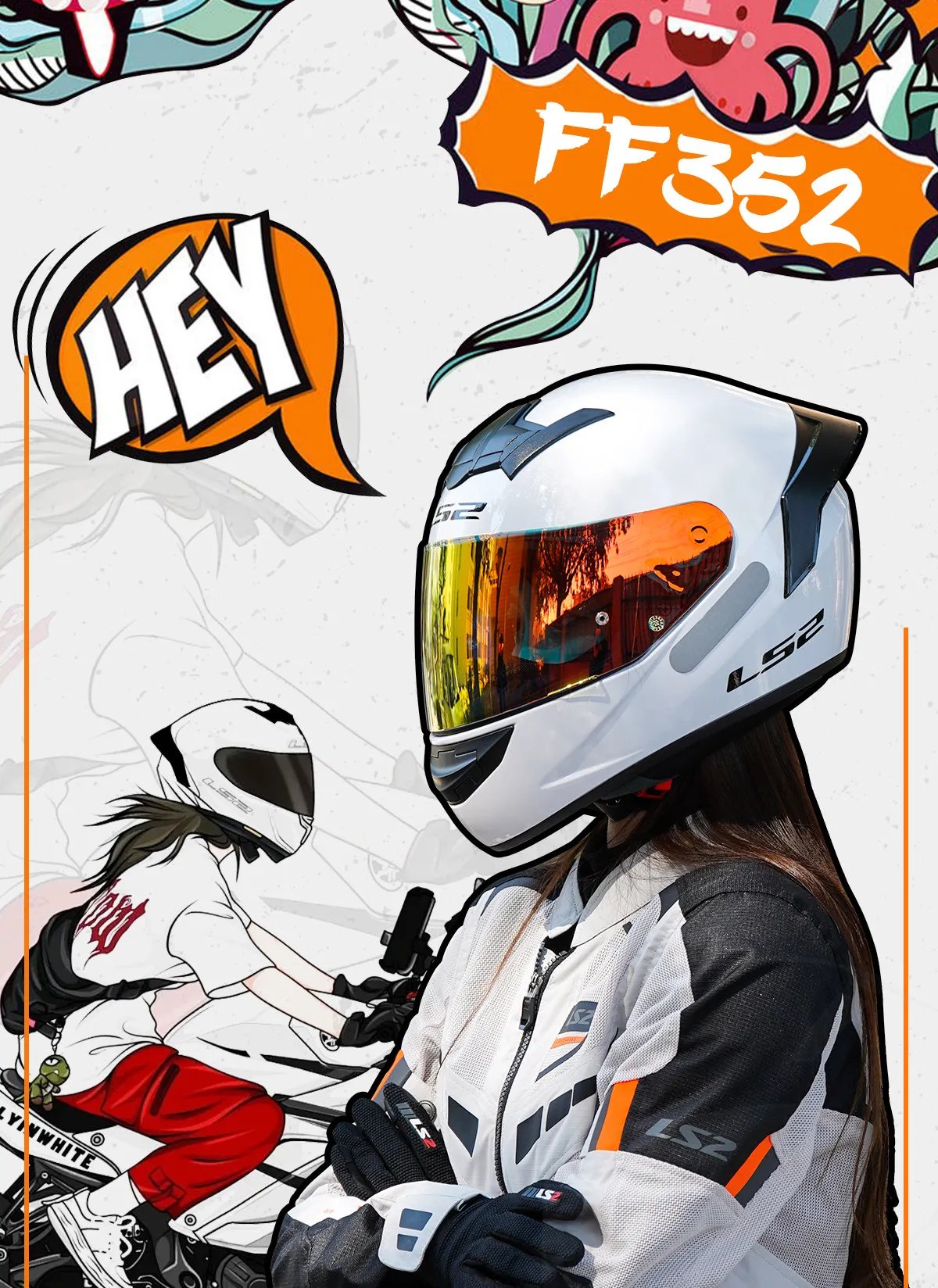 LS2 FF358 Original ECE DOT Approved Full Face Motorcycle Helmet Unisex Racing Capacete Casco Moto cascos para moto LS2 FF358 Original ECE DOT Approved Full Face Motorcycle Helmet Unisex Racing Capacete Casco Moto cascos para moto