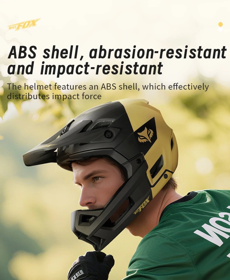 BATFOX Professional Full-Face Mountain Bike Helmet Cycling Helmet with Camera Mount and Goggles Unisex All-Terrain Bike Helmet BATFOX Professional Full-Face Mountain Bike Helmet Cycling Helmet with Camera Mount and Goggles Unisex All-Terrain Bike Helmet