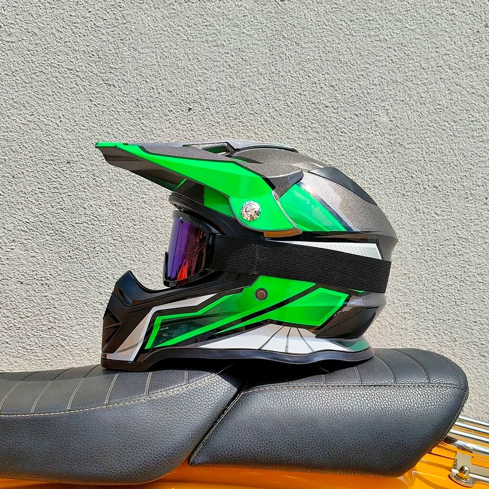 Professional Adult Outdoor Full Face Mountain Bike Helmet Racing Downhill MTB Full Face Helmet Safe for Men Women with Goggle