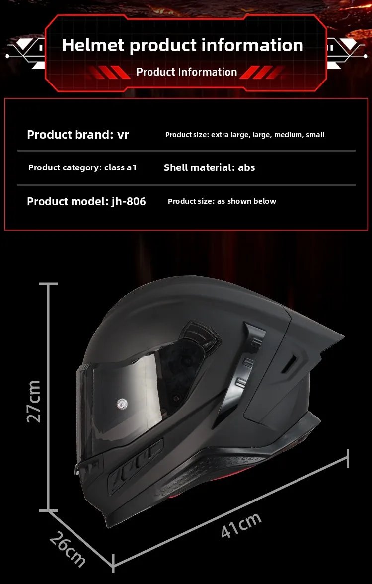 DOT Approved  Larger Head Circumference 68cm, Lightweight Motorcycle Riding Helmet Casque Moto Racing Casco Abatible Para Moto