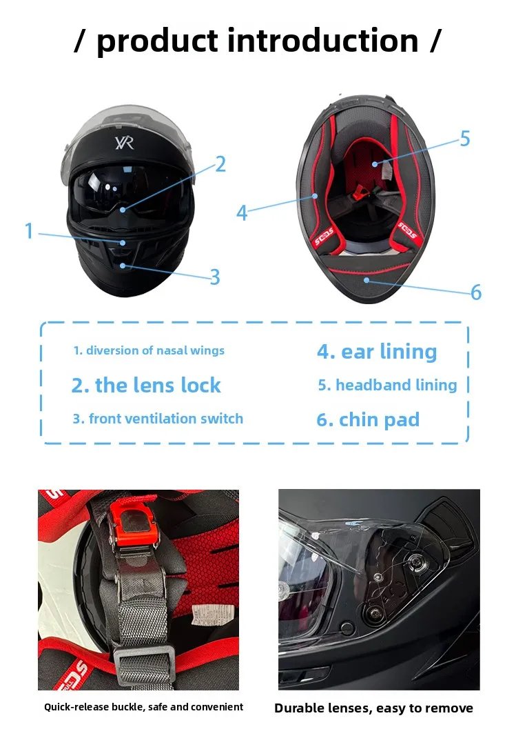 DOT Approved  Larger Head Circumference 68cm, Lightweight Motorcycle Riding Helmet Casque Moto Racing Casco Abatible Para Moto