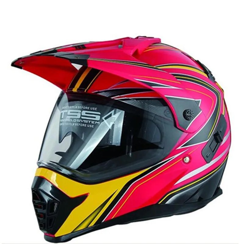 ECE DOT Men's Full Face Motocross Helmet Dual Visor Off Road Dirt Bike Racing Casco de Motocross Shockproof Wearproof Durable