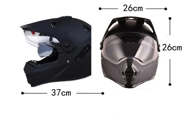 ECE DOT Men's Full Face Motocross Helmet Dual Visor Off Road Dirt Bike Racing Casco de Motocross Shockproof Wearproof Durable