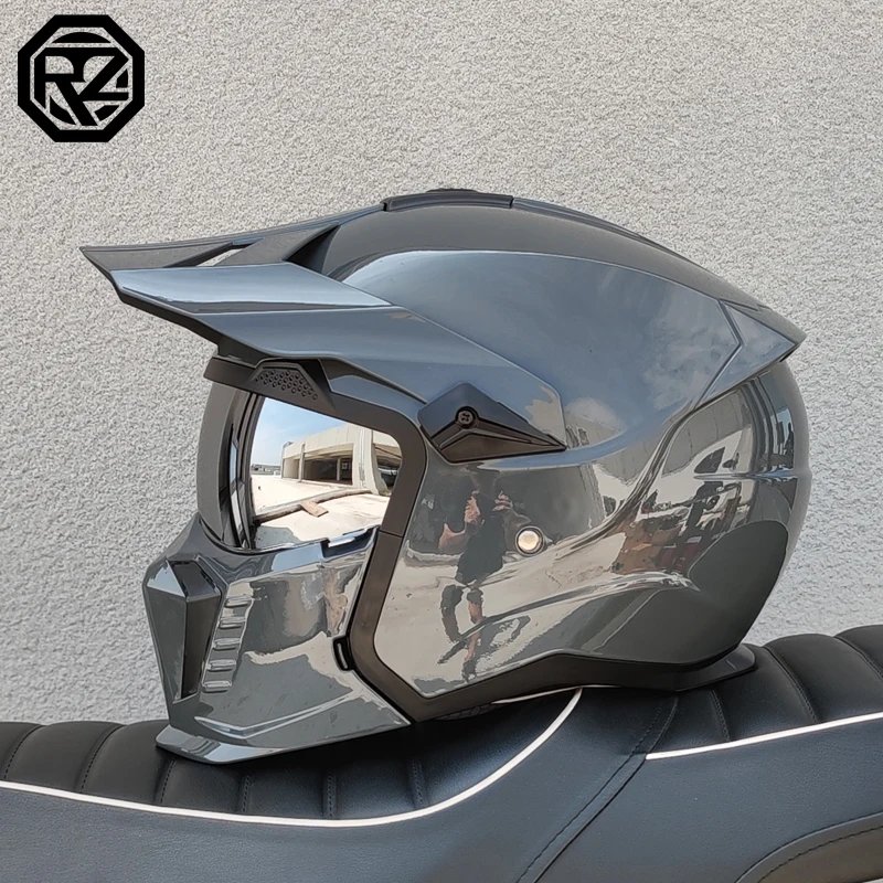 DOT modular multifunctional combination motorcycle helmet Black Warrior retro style full face helmet personalized helmet