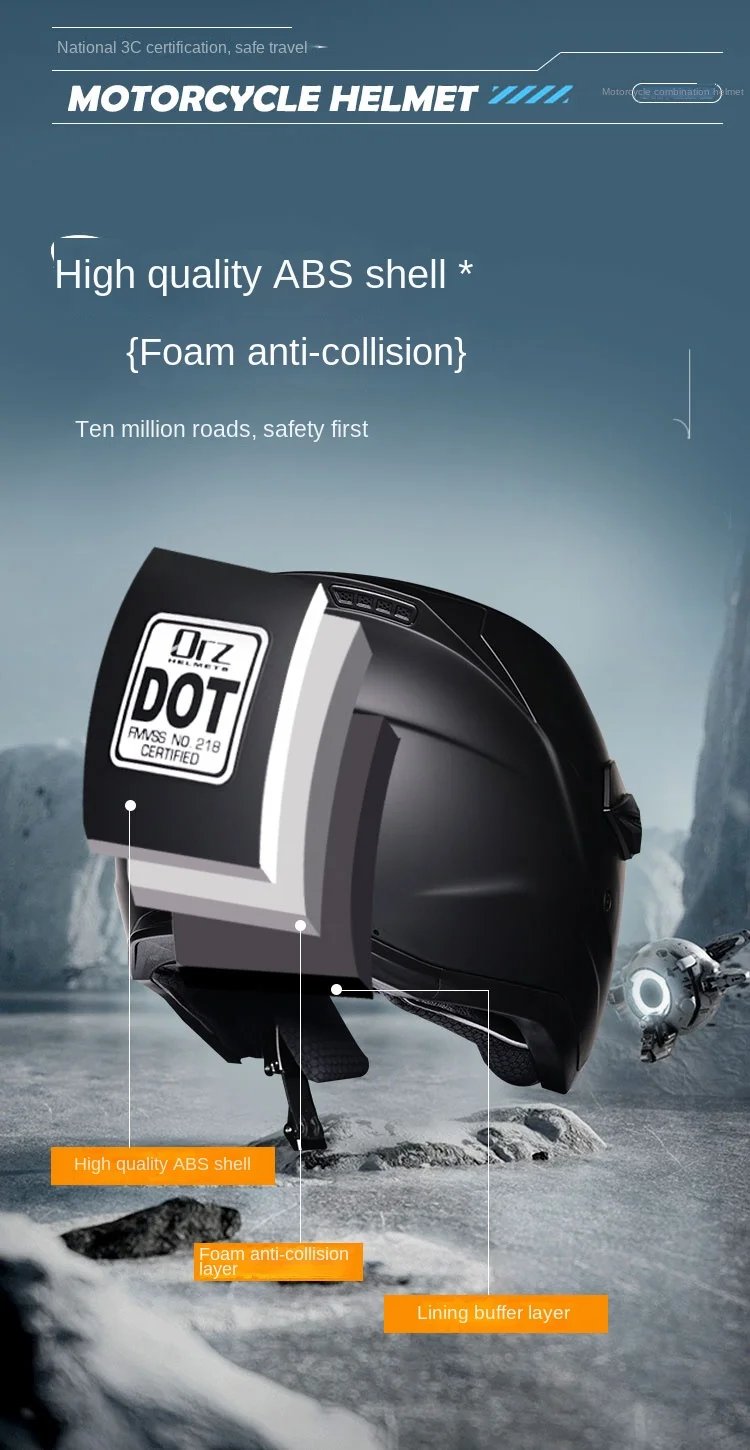 DOT modular multifunctional combination motorcycle helmet Black Warrior retro style full face helmet personalized helmet