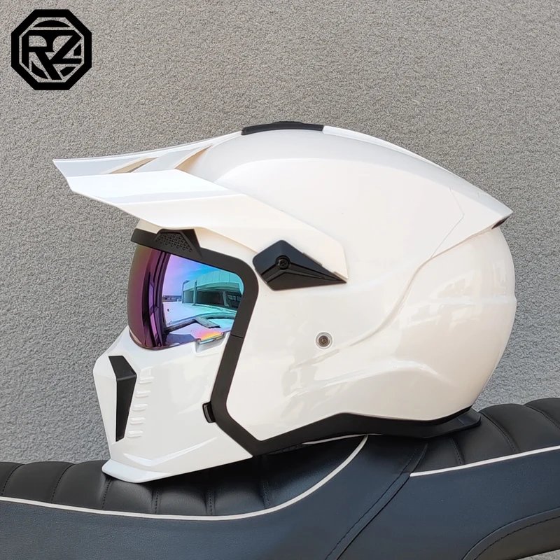 DOT modular multifunctional combination motorcycle helmet Black Warrior retro style full face helmet personalized helmet
