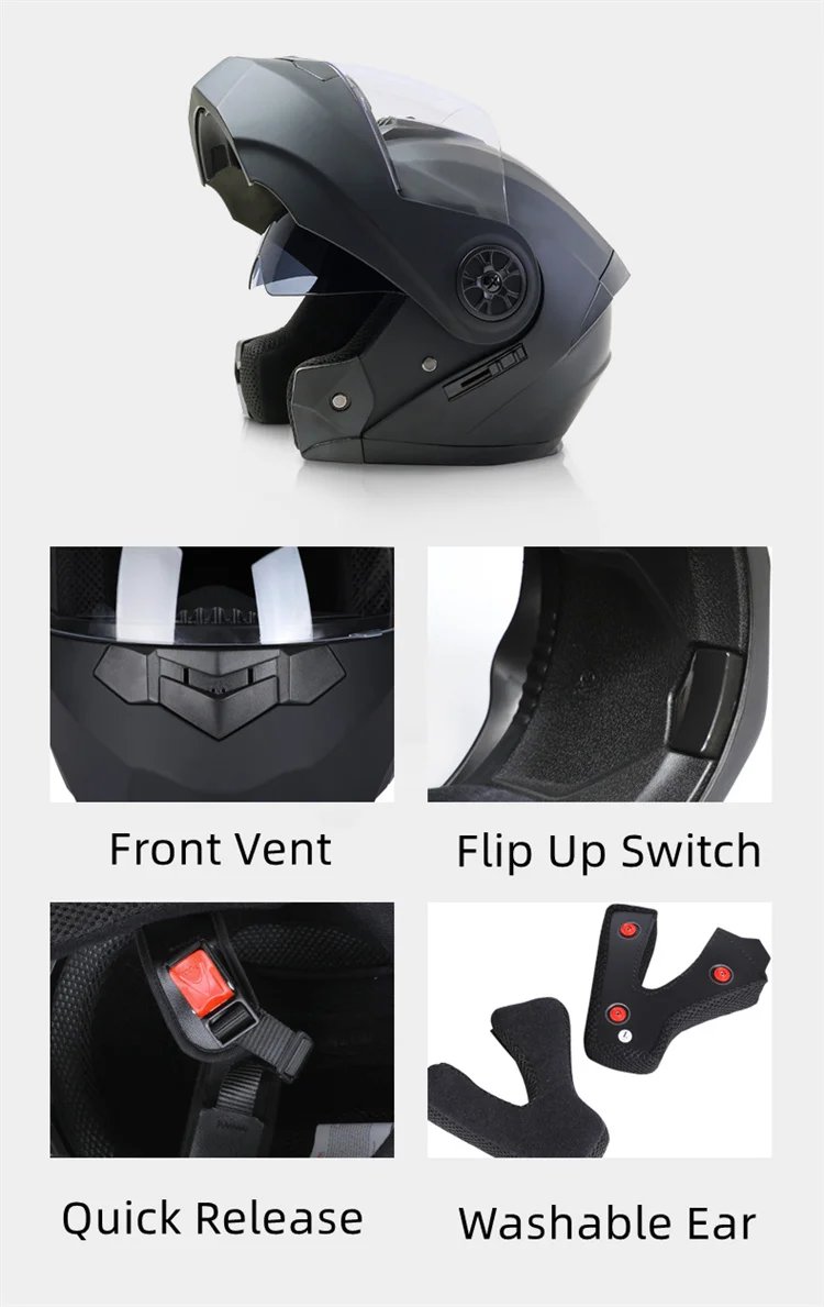 Bluetooth Modular Dual Lens Motorcycle Safety Downhill Flip Up Helmets Men Women Motocross Racing Full Face Casco Moto DOT Bluetooth Modular Dual Lens Motorcycle Safety Downhill Flip Up Helmets Men Women Motocross Racing Full Face Casco Moto DOT