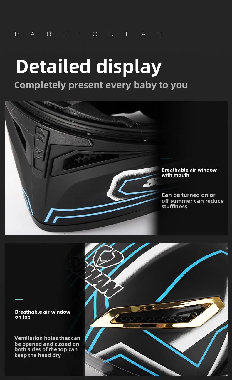 SOMAN SM955-S Motorcycle Bluetooth Helmet Male and Female Double Lens Peeling Helmet High Definition Bluetooth Headset Bluetooth