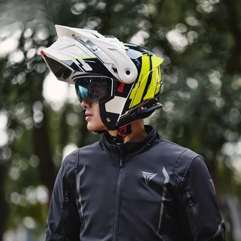 Tanked Helmet Motocross Helmets Off-road Gears Men Casco Moto Mujer Dual Road Cascos Double Visor HELMET DOT ECE Certification