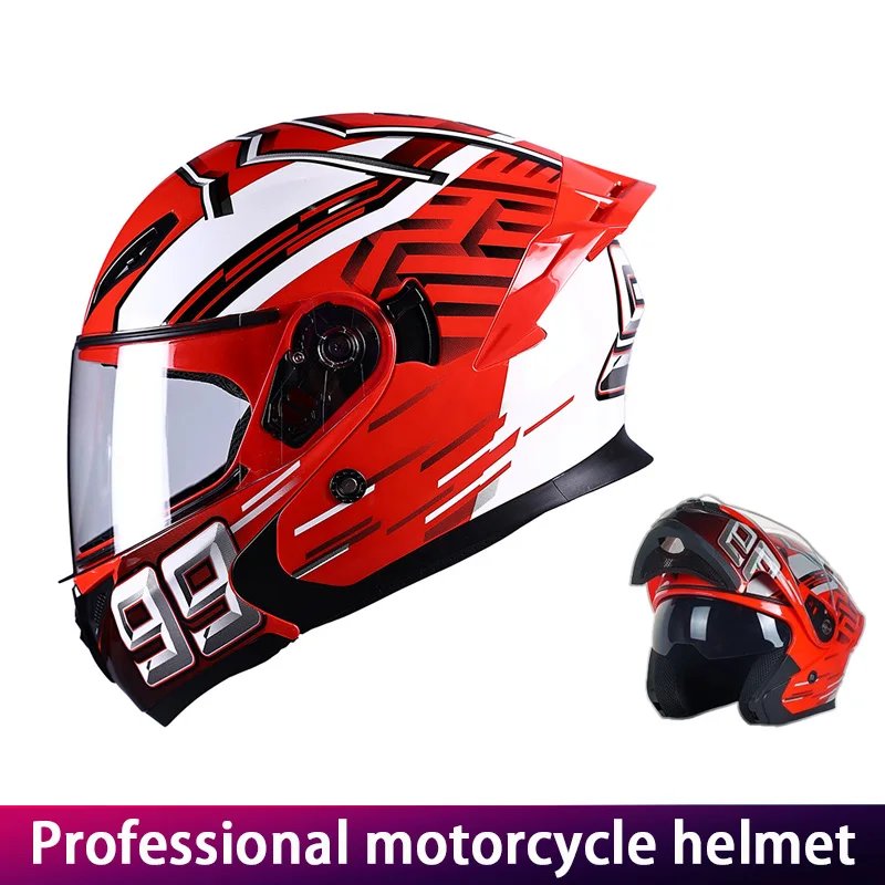 New Dual Lens Motorcycle Full Face Helmet Unisex Four Seasons Universal Motorcycle Scooter Removal Face Shield Helmet New Dual Lens Motorcycle Full Face Helmet Unisex Four Seasons Universal Motorcycle Scooter Removal Face Shield Helmet