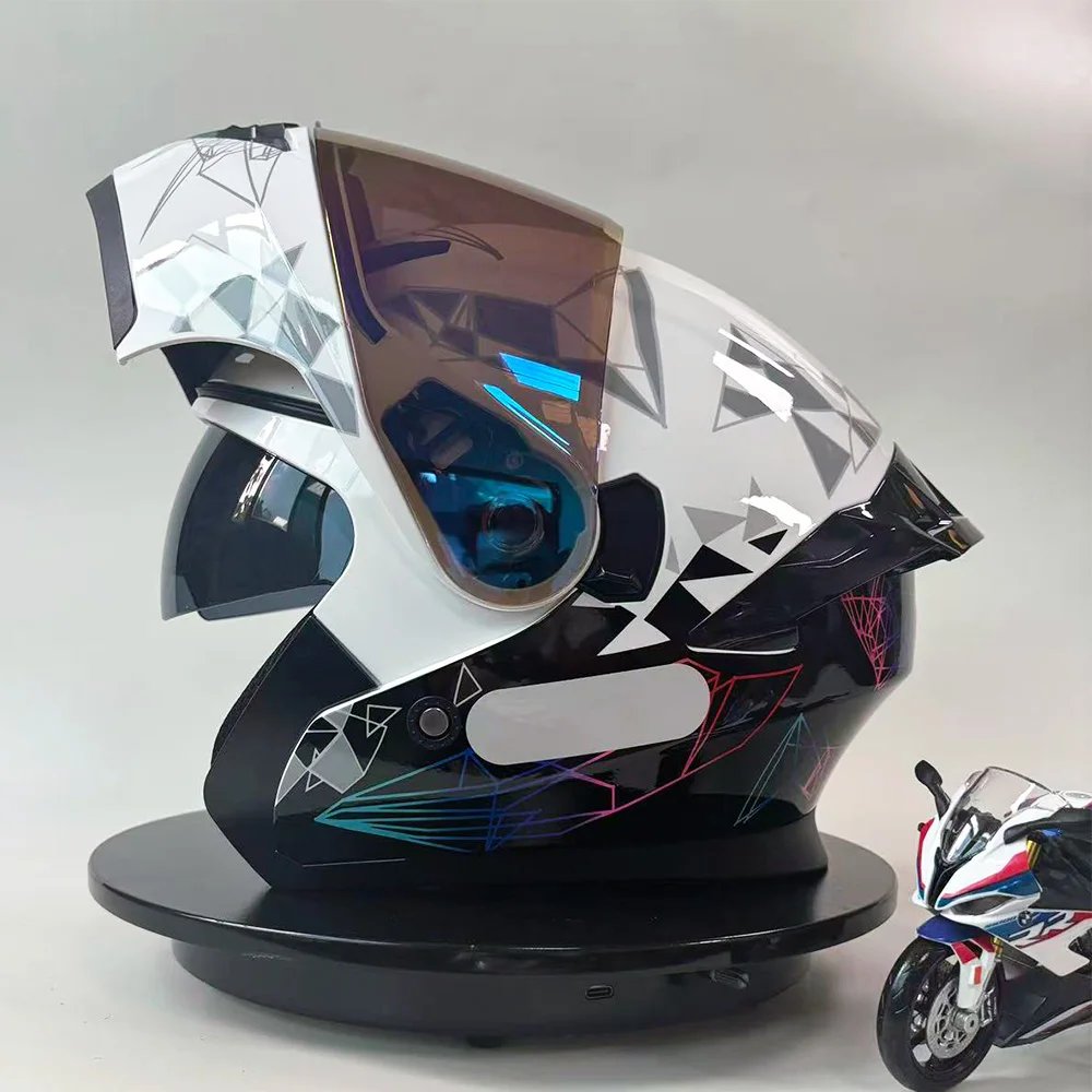 New Dual Lens Motorcycle Full Face Helmet Unisex Four Seasons Universal Motorcycle Scooter Removal Face Shield Helmet New Dual Lens Motorcycle Full Face Helmet Unisex Four Seasons Universal Motorcycle Scooter Removal Face Shield Helmet
