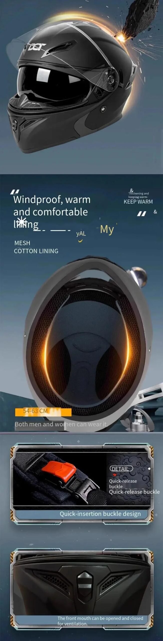 New Dual Lens Motorcycle Full Face Helmet Unisex Four Seasons Universal Motorcycle Scooter Removal Face Shield Helmet New Dual Lens Motorcycle Full Face Helmet Unisex Four Seasons Universal Motorcycle Scooter Removal Face Shield Helmet