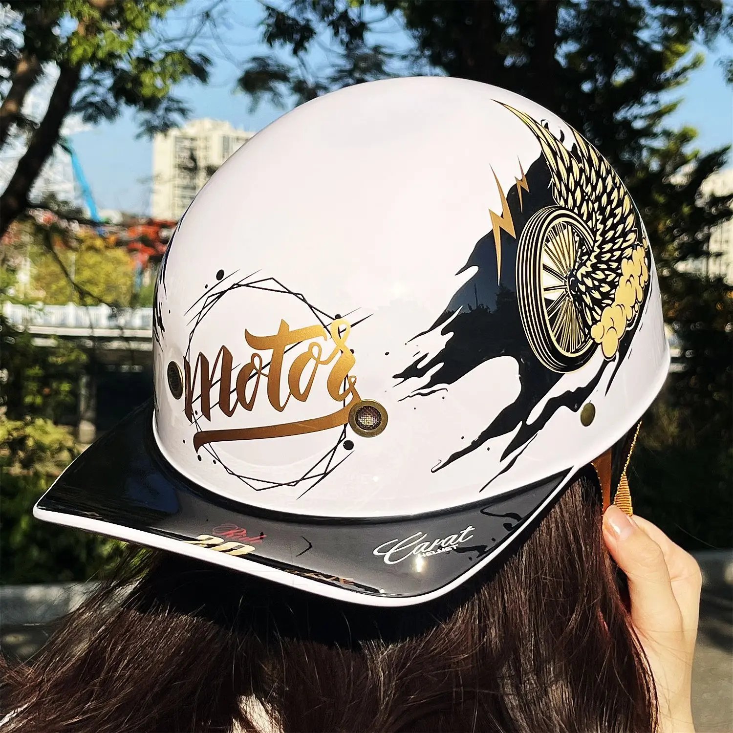Hot Motorcycle Helmet Electric Vehicle Riding Locomotive for Harley Retro Half Helmet Four Seasons Universal Helmet