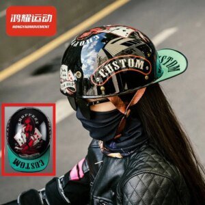 Hot Motorcycle Helmet Electric Vehicle Riding Locomotive for Harley Retro Half Helmet Four Seasons Universal Helmet