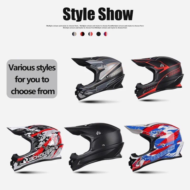 UCHOOSE Motorcycle Helmet Professional Motocross Off Road Helm Children Off-road Gift Goggle