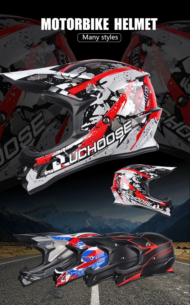 UCHOOSE Motorcycle Helmet Professional Motocross Off Road Helm Children Off-road Gift Goggle UCHOOSE Motorcycle Helmet Professional Motocross Off Road Helm Children Off-road Gift Goggle