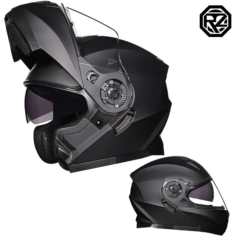 Motorcycle Helmet Dual Visor Modular Flip Up Full Face Helmet for Adult Men Women DOT Approved Casco Moto ORZ-162