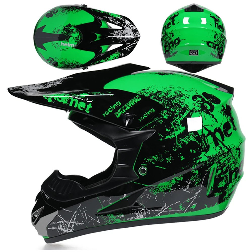 Adult Full Face Floral Pattern Safety Helmet, Breathable Impact Resistant for Off-Road Dirt Bike & Bicycle