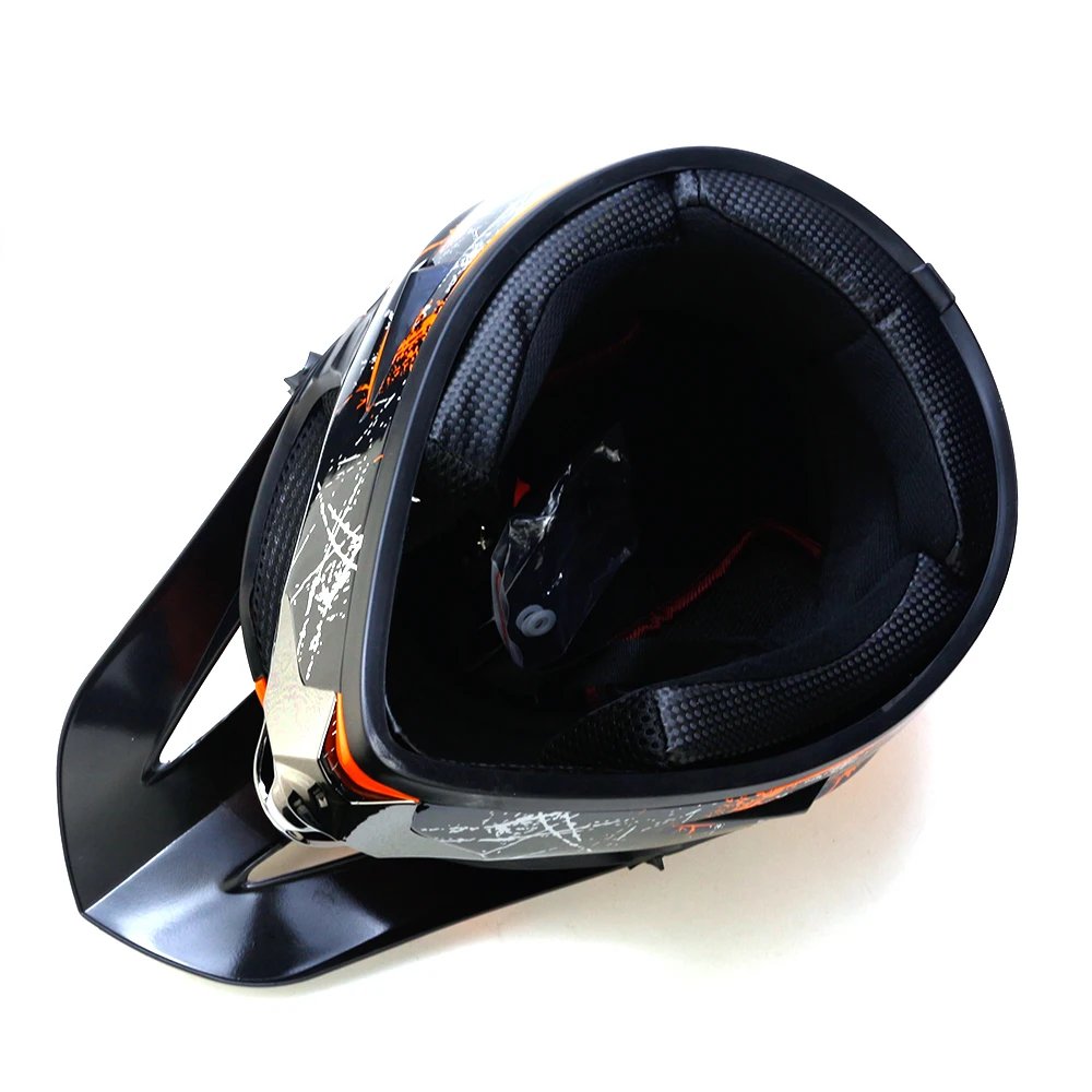 Adult Full Face Floral Pattern Safety Helmet, Breathable Impact Resistant for Off-Road Dirt Bike & Bicycle