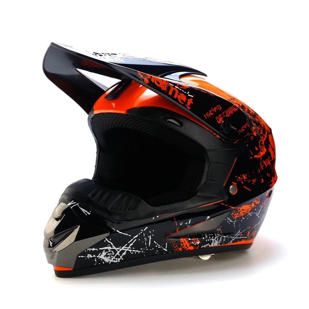 Adult Full Face Floral Pattern Safety Helmet, Breathable Impact Resistant for Off-Road Dirt Bike & Bicycle